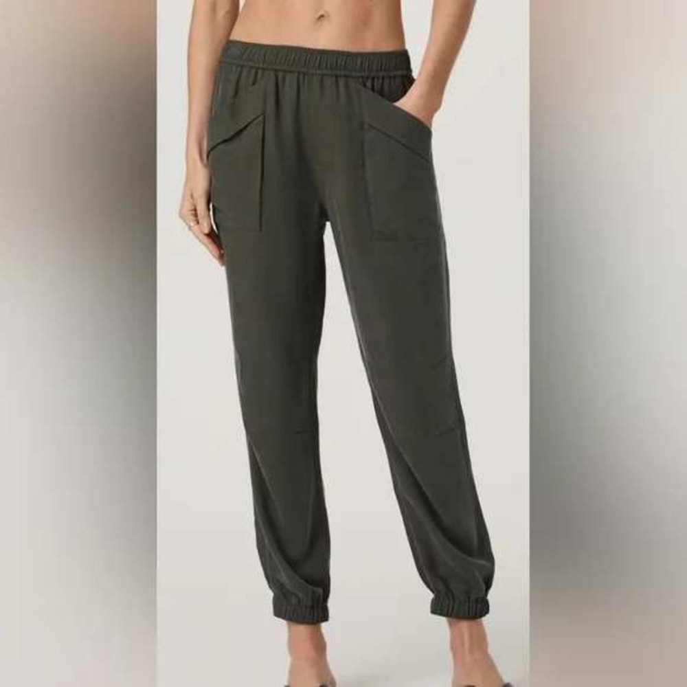 Vuori Twill Jogger Pants Womens S Charcoal Gray Elastic Waist Utility VW4147